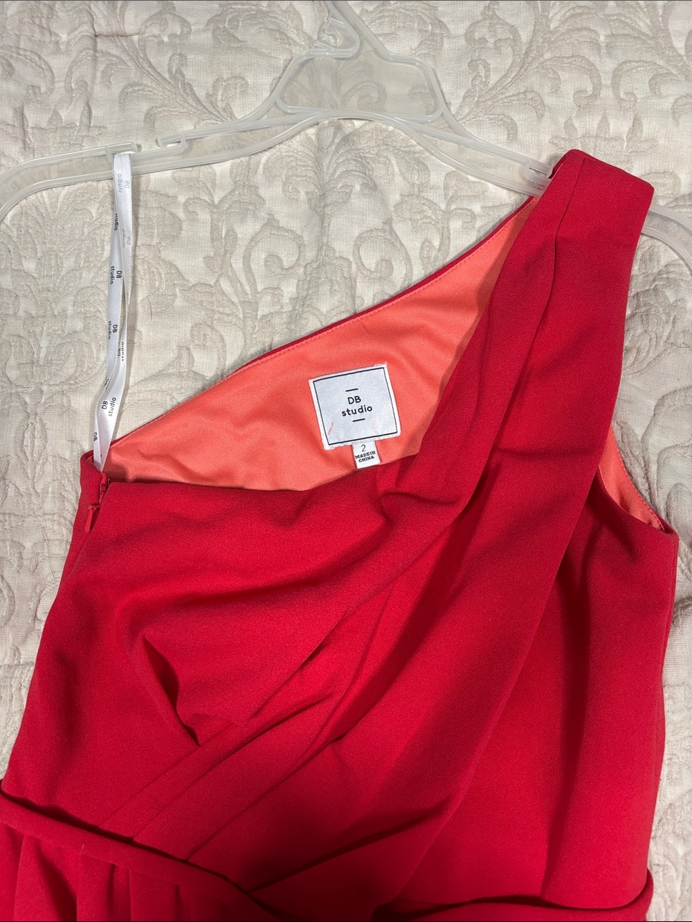 DB Studio One-Shoulder Watermelon  Dress